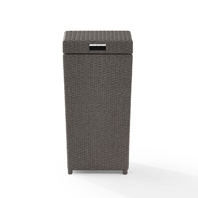 Latitude Run Adelita Gallons Wicker Rattan Manual Lift Trash Can